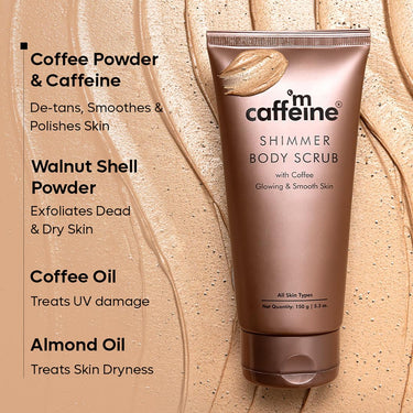 mCaffeine Shimmer Body Polishing Kit for women and men| Shimmer Body Scrub with Coffee & Shimmer Body Butter with Cocoa Butter | For Illuminizing Soft Shimmer & Glowing Skin for men and women